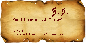 Zwillinger József névjegykártya